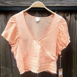 Surf Gypsy Peach Guaze Top